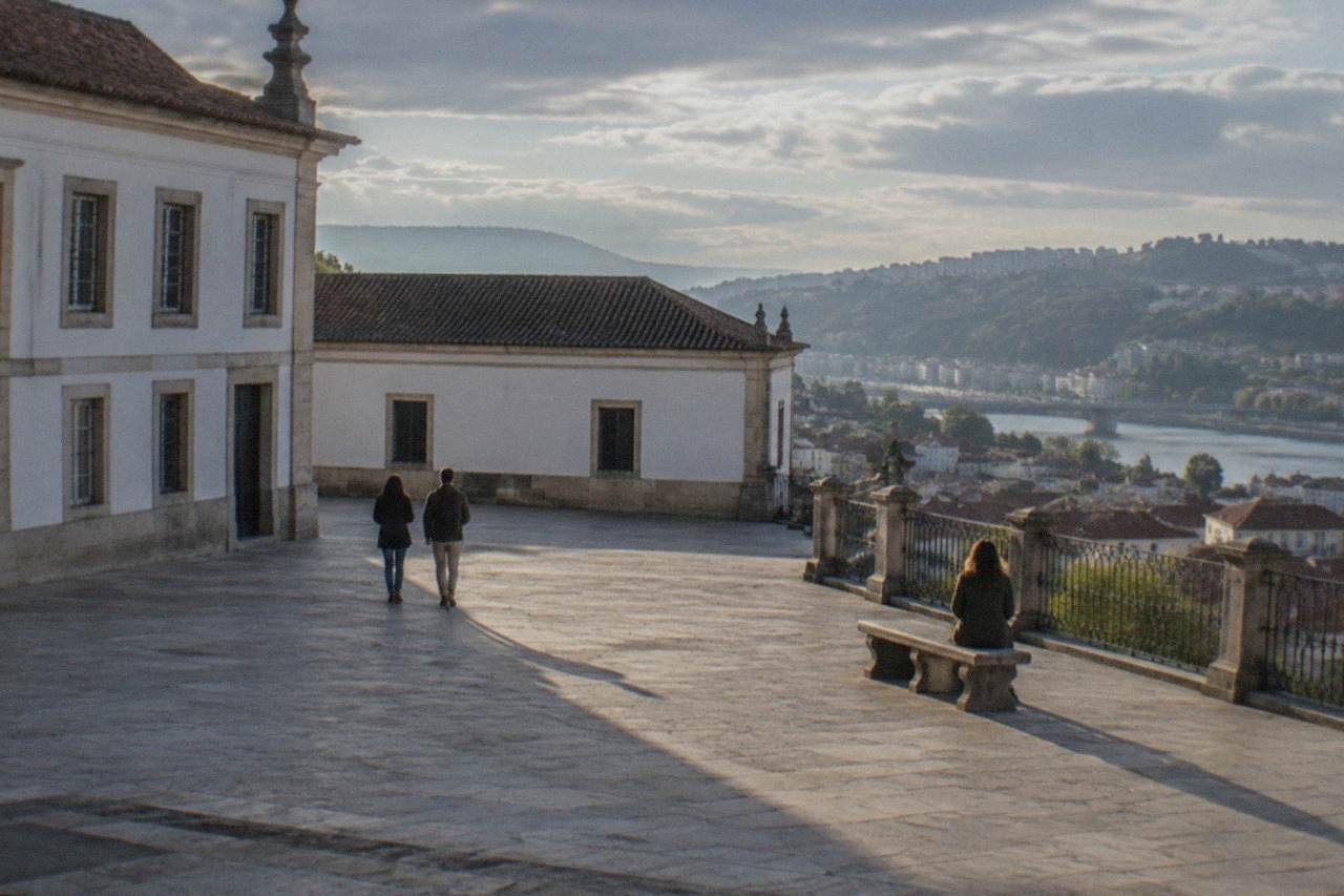 The University of Coimbra's Paço das Escolas courtyard seen from the old town hillside