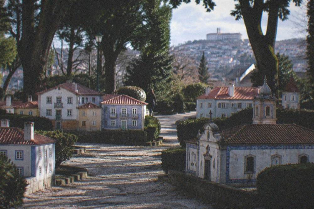Miniature traditional Portuguese buildings at the Portugal dos Pequenitos park