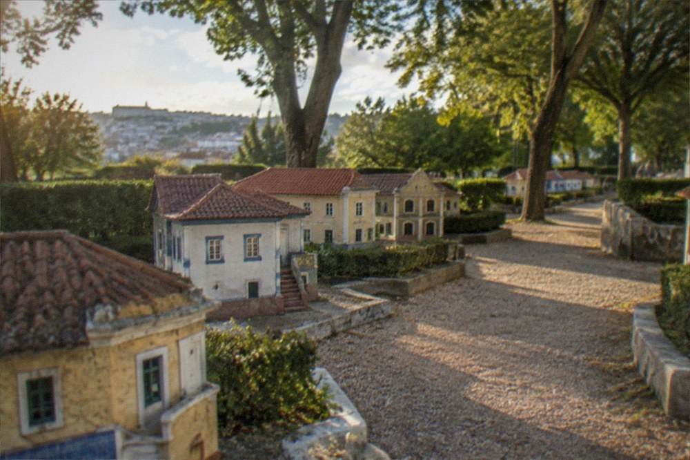 Miniature Portuguese buildings at the Portugal dos Pequenitos theme park