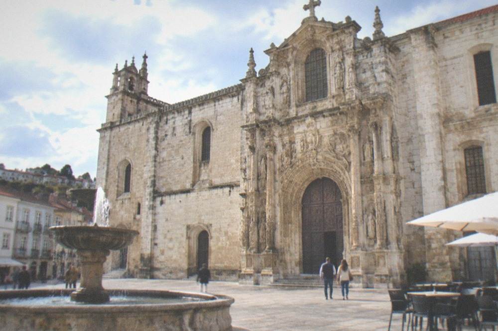 Ornate baroque portal of the Monastery of Santa Cruz in Coimbra's lower town