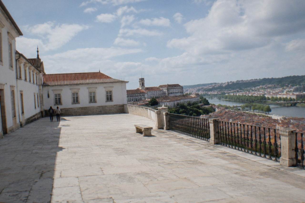 The University of Coimbra buildings and the city rooftops seen from the old town hill